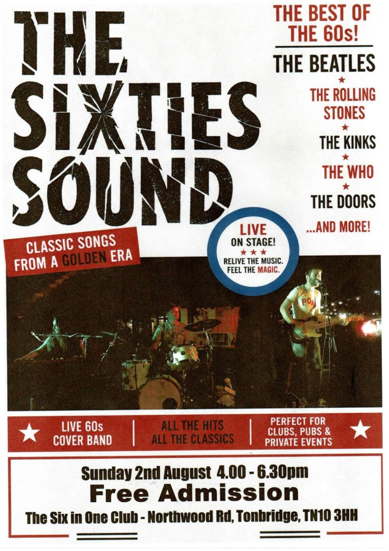 The Sixties Sound on Sunday 2nd August 4-6:30
